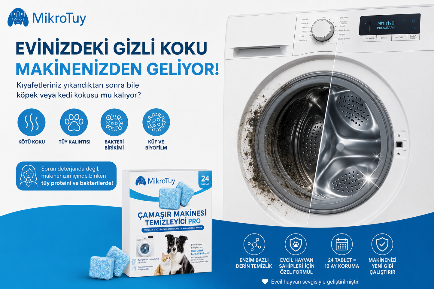 MikroTuy Tüy Koku Giderici Tablet